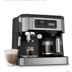 De'Longhi All-in-One Combination Coffee Maker & Espresso Machine + Advanced Adjustable Milk Frother for Cappuccino & Latte + Glass Coffee Pot