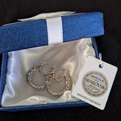 NWT Swarovski Hoop Earrings 