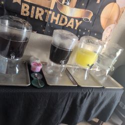 Four 3 Gallon Drink Dispensers 