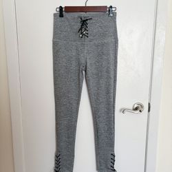 Electric Yoga grey leggings with lace up detail