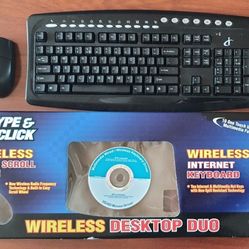 Wireless Internet Keyboard and Wheel Scroll Mouse