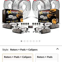 Power Stop KC2154-36 Z36 Truck & Tow Front and Rear Caliper Kit-Drilled/Slotted Brake Rotors, Carbon-Fiber Ceramic Brake Pads, Calipers
