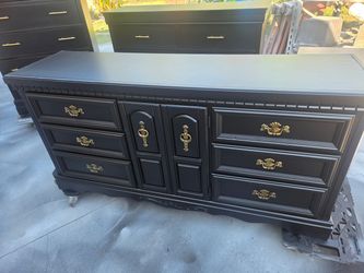 Black Dresser and Nightstand