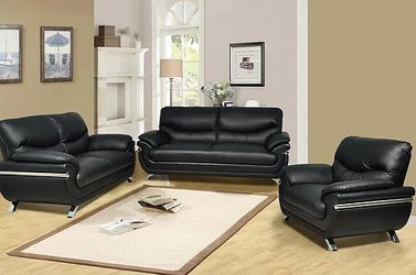 New Black 3pc. Sofa set