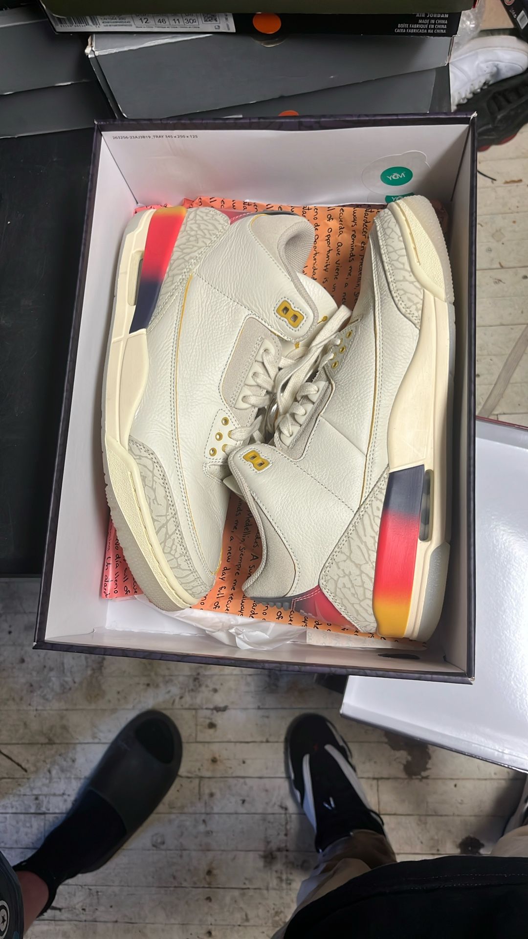 Jordan 3 J Balvin Medellin Sunset White