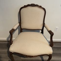 Ethan Allen White/Brown Chair
