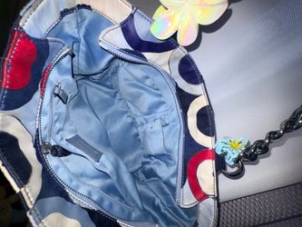 Red white and blue coach bag