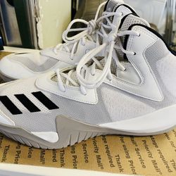 “SIZE 12.5” MENS Adidas Crazy Team Basketball Shoes BY3927 White Black Stripes