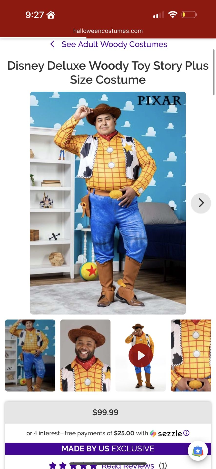 Woody Halloween Costume  