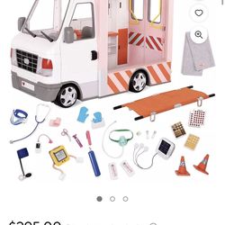 Our Generation Rescue Ambulance Playset with Electronics for 18" Dolls