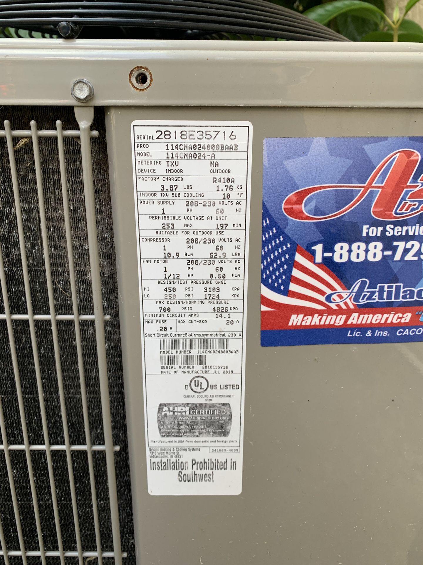 1 1/2 Ton AC Unit