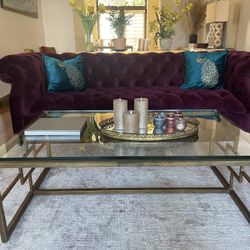 Glass & Metal Coffee Table 