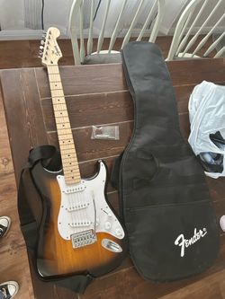 Electric guitar with amp
