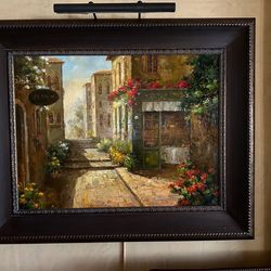 Beautiful Oil Painting with frame and light