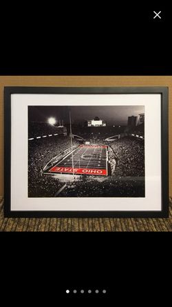 Ohio stadium 14x18 inch wood frame glass finish