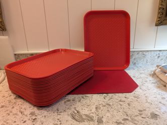 plastic serving trays.