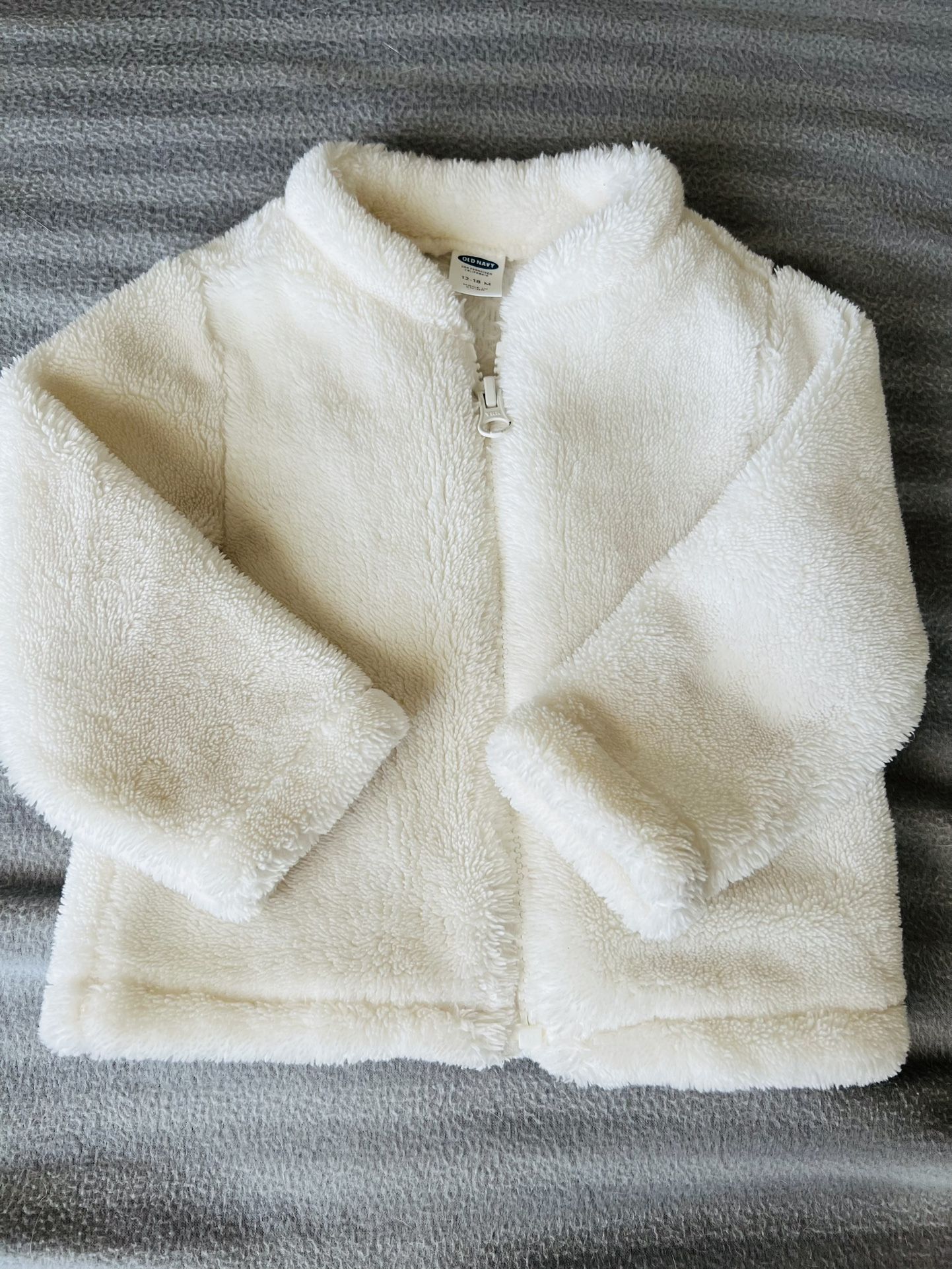 Sherpa old navy baby zip up jacket 12-18 months