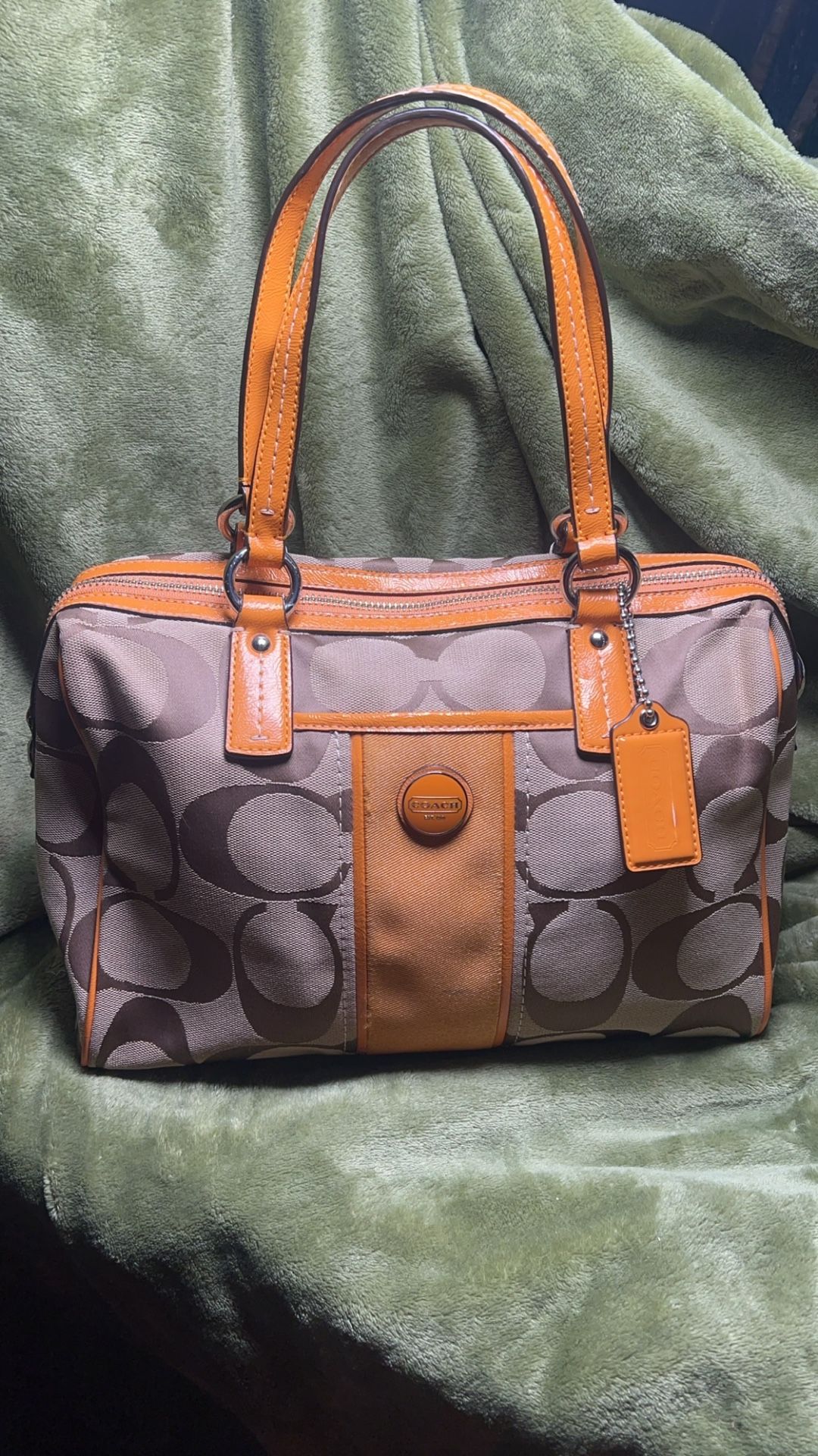 Coach Signature Print Satchel