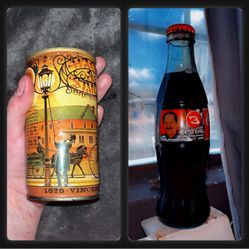 Antique Coca Cola Bottles Box Full And Antique Beer Can 