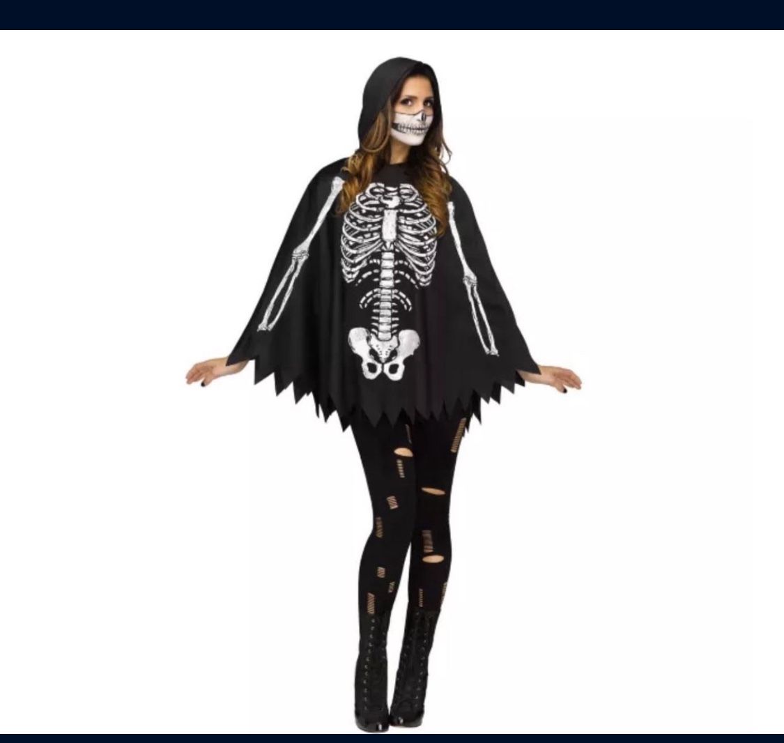 Adult Skeleton Poncho, MAKEUP KIT
