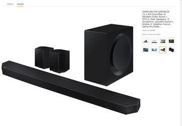 Samsung HW-Q990B 11.1.4ch Soundbar 22 Speakers w/ Wireless Dolby Atmos / DTS:X, Rear Speakers, Q Symphony, SpaceFit Sound+, Airplay2, Adaptive Sound