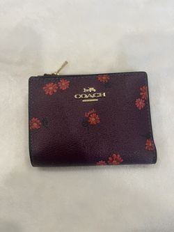 Coach Corner Zip Wallet with Floral Print