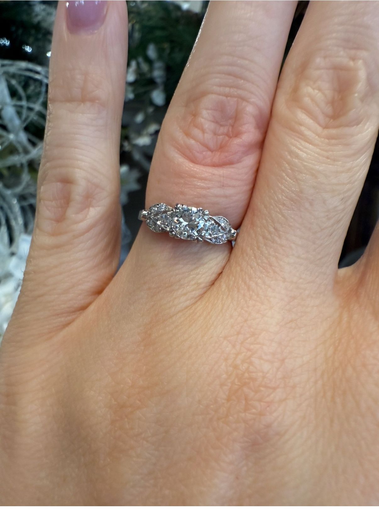 Platinum Ring With Natural Diamonds