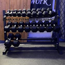 NEW DUMBBELLS SET 5-50 WITH RACK 