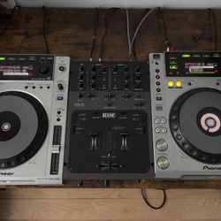 2x Pioneer CDJ-850 Silver And Rane TTM 56 Performance Mixer Set With Flight Case