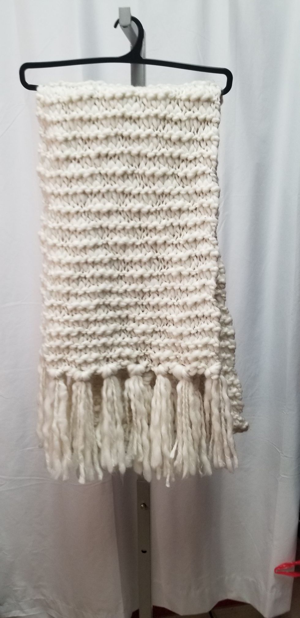 Cream knit scarf