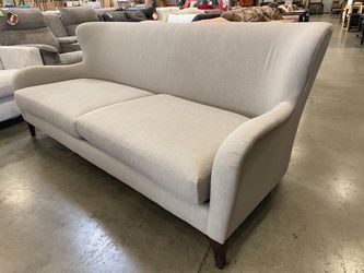 Greige Woven Curved Back Sofa