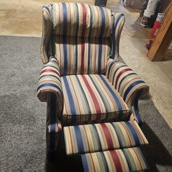 Recliner Manually Reclines Vintage Stripe Comfortable 