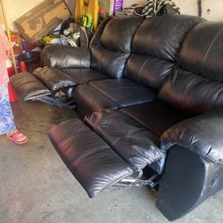Black Leather Couch 