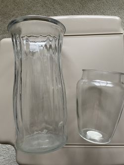 Nice Glass Vases - 1 Big And 1 Small - Both In Excellent Condition