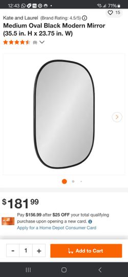 MIRROR OVAL BLACK