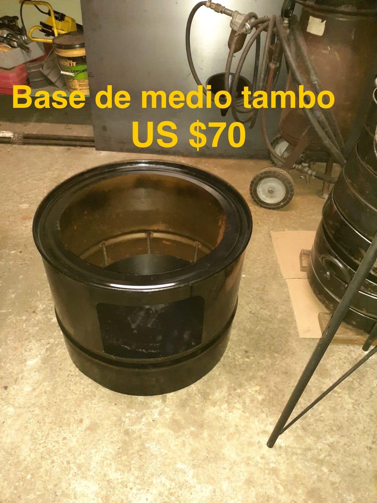 Base De Medio Tambo Para Cocinar Con Gas O Leña