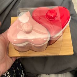 Pink And Red Heart Containers