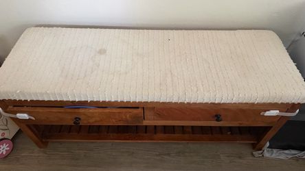 Wood Storage Bench with Cushion