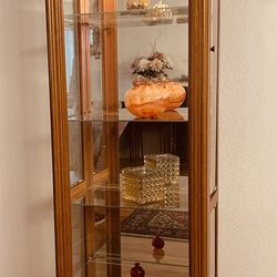 Display Curio Knick Knack Cabinet Mirrored  6 Ft High