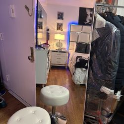 Mirror White High Gloss Finish 24”W X 1”D 65”H 