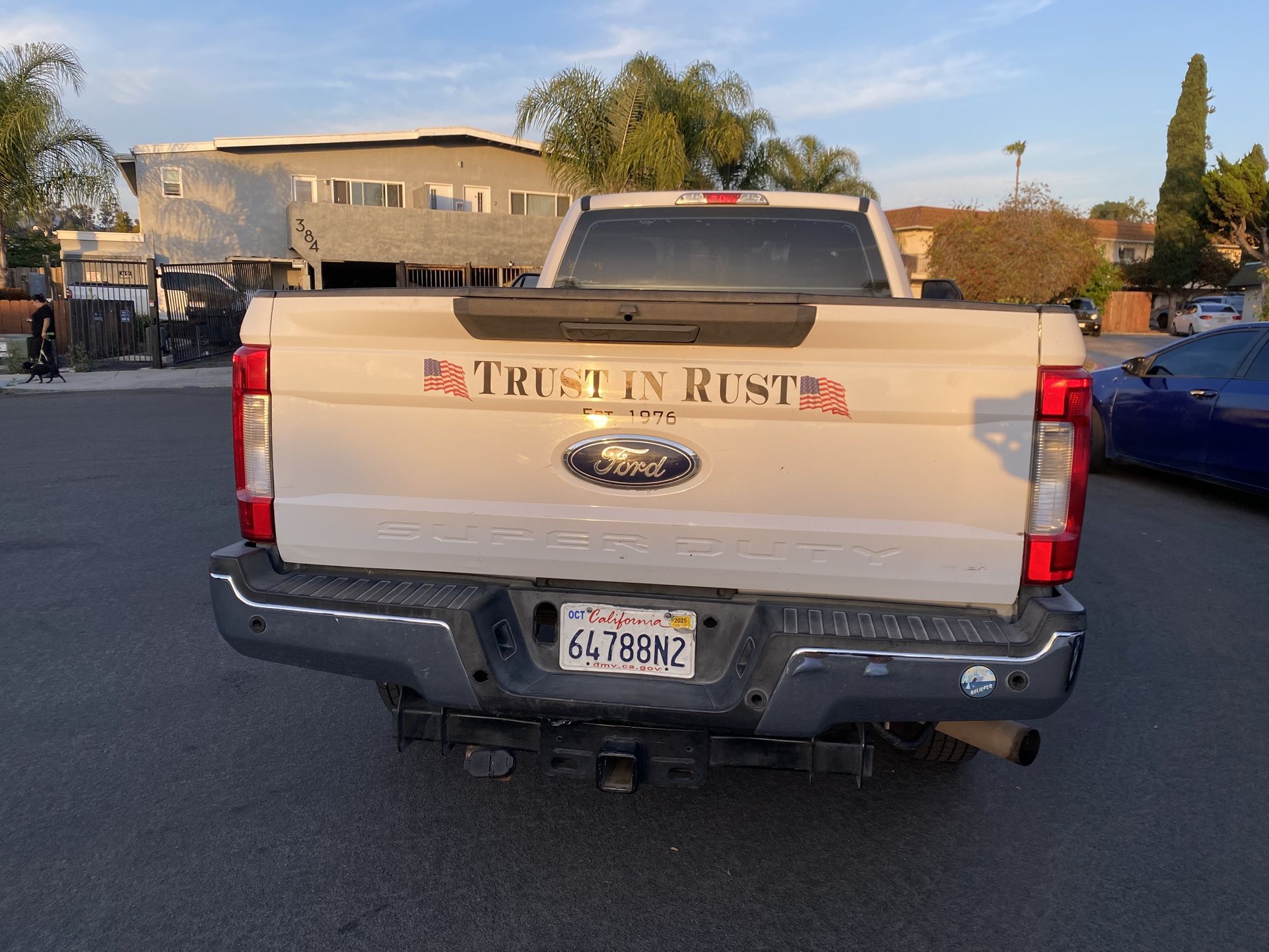 Ford F250 Super Duty Tailgate and Rear bumper for parts F-250 truck Chromej No Camera
