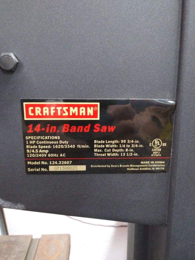 Craftsman 14inch bandsaw for Sale in Oakland Park, FL OfferUp