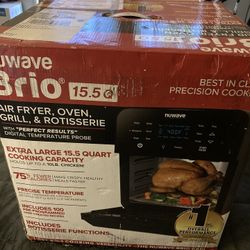nuwave brio 15.5 q air fryer, oven, grill, & rotisserie