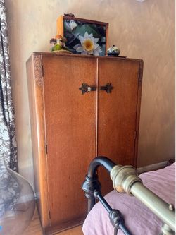 Vintage Art Deco Armoire Wardrobe Gentleman’s Closet