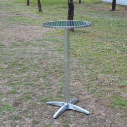 BRAND NEW 44" Bar Height Aluminum Restaurant Table – Stainless Steel Top – Heavy Duty Professional Bistro Furniture 