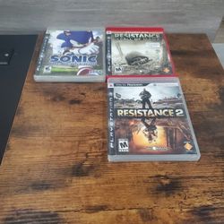 PS3 Games: Resistance 1 And 2, And Sonic