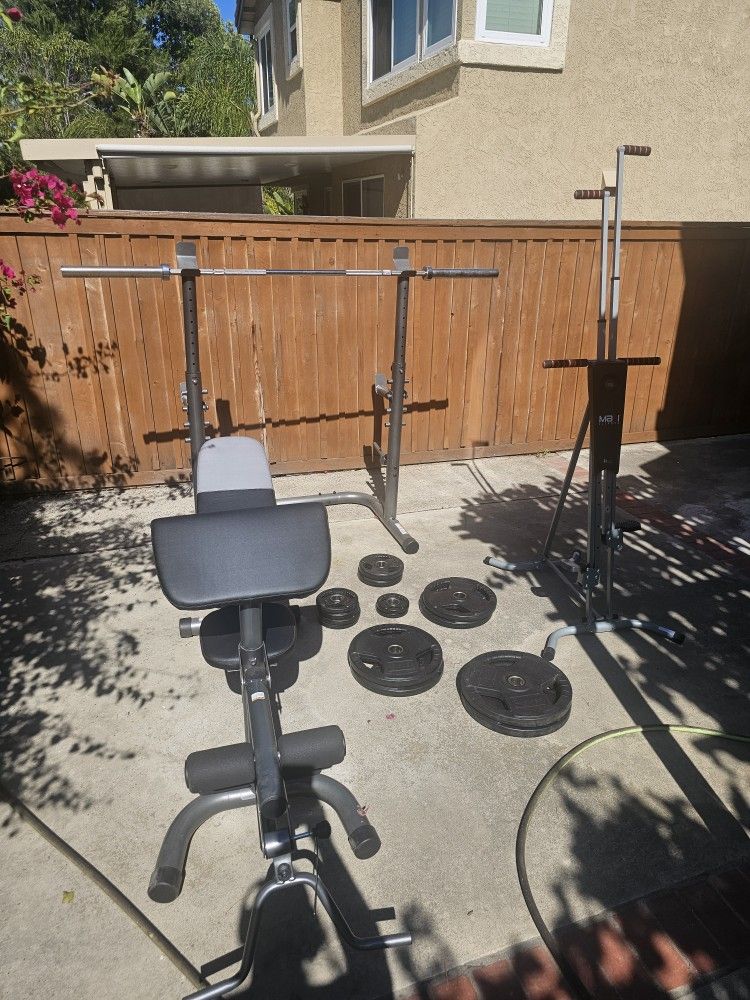 **Inspire 300lb Weight Set..includes Bench And Squat Rack**