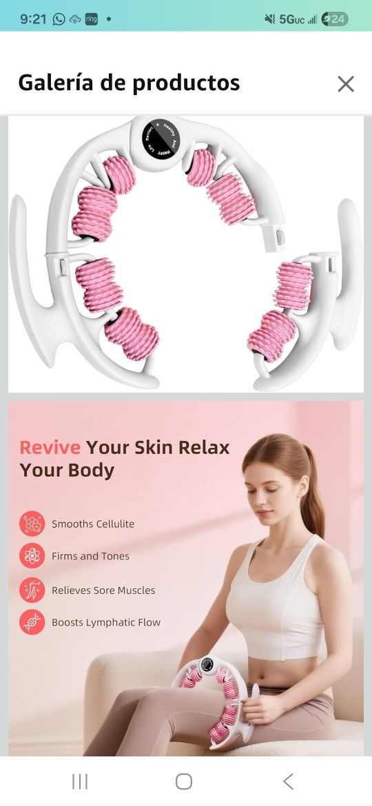 Cellulite massage roller for legs, anti-cellulite massage tool with detachable, fat remover for legs, thighs, buttocks, fascist massage tool for...