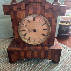 Antique Wooden Mantel Clock. Handmade in PA. 