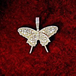 Elegant Butterfly Pendant in 2.25 CTW Diamond and 10K Gold